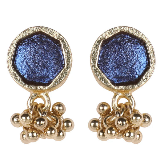 Aros Sahar Stud Azul · Lujo Artesanal