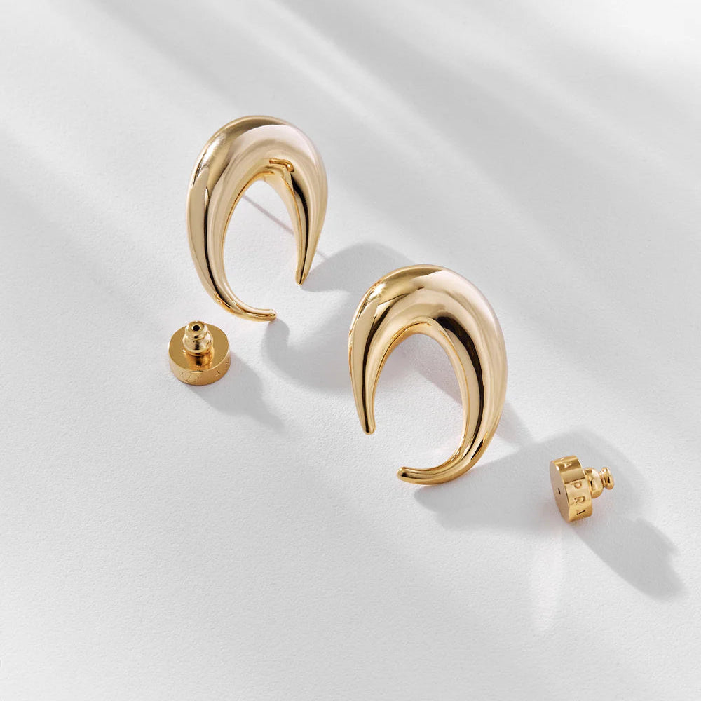 aros savia baño de oro de 18 quilates