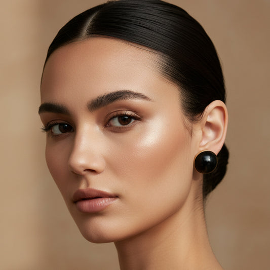 Aros Valentina de resina con baño de oro 18K hechos en Brasil – Trovare Chile