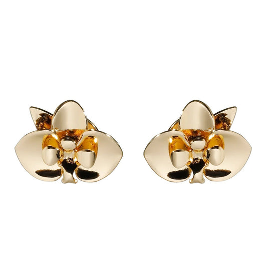 Aros Orquídea XS dorados en oro 18k (4 micras) – Anna Prata | Trovare Chile