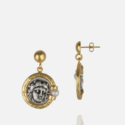 aro medusa moneda baño oro