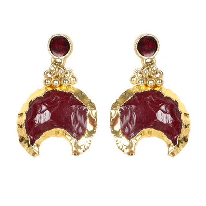 Aros Jaisiri artesanales con espejo y metal dorado, joyería de lujo hecha a mano