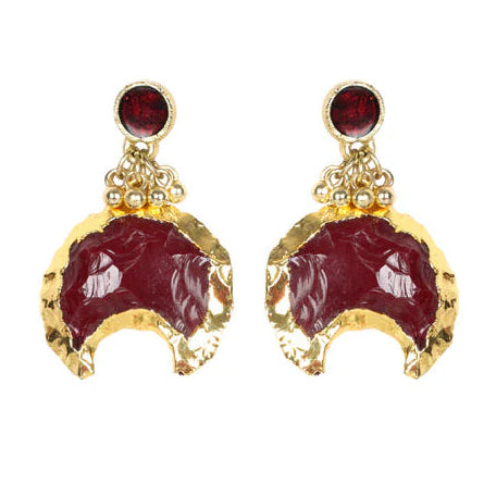 Aros Jaisiri artesanales con espejo y metal dorado, joyería de lujo hecha a mano