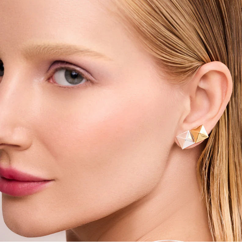 Set de Aros Quantum dorados en baño de oro 18k (4 micras) – Anna Prata | Trovare Chile