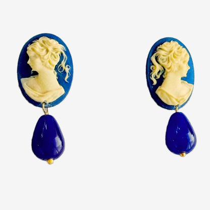 aros azul cameo hechos en resina en italia