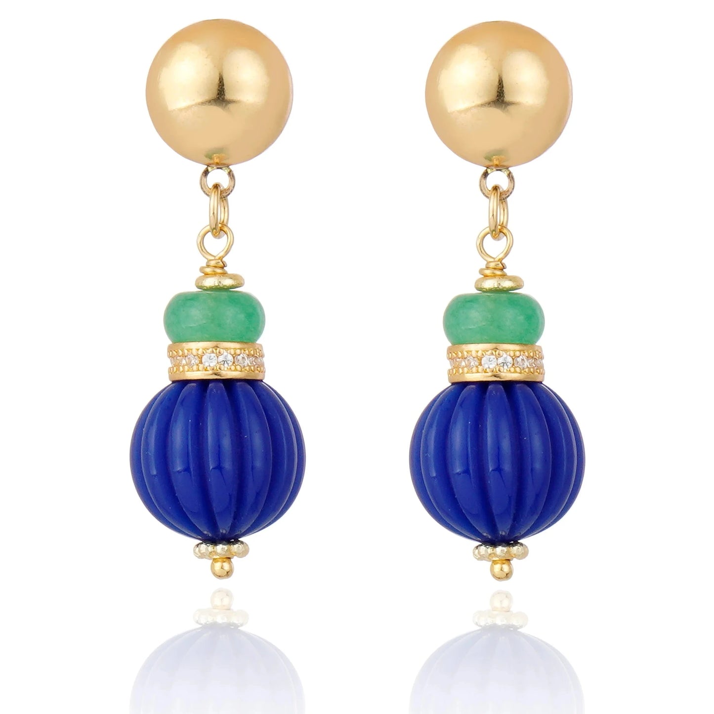 aros colgantes mujer azul verde elegantes con cristales joya sofisticada italiana