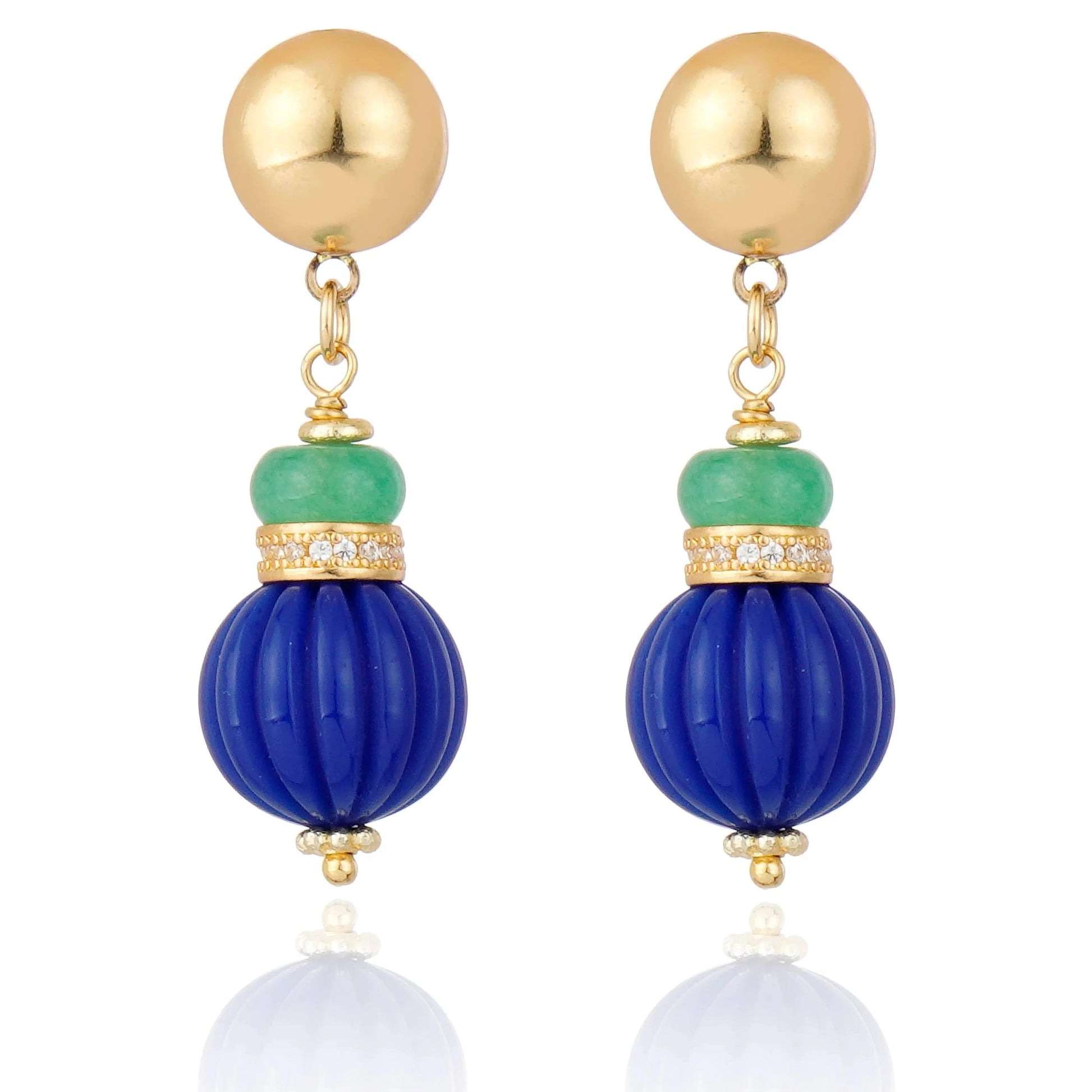aros colgantes mujer azul verde elegantes con cristales joya sofisticada italiana