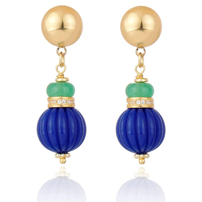 aros colgantes mujer azul verde elegantes con cristales joya sofisticada italiana