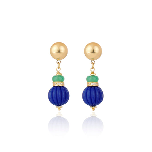 aros colgantes mujer azul verde elegantes con cristales joya sofisticada italiana