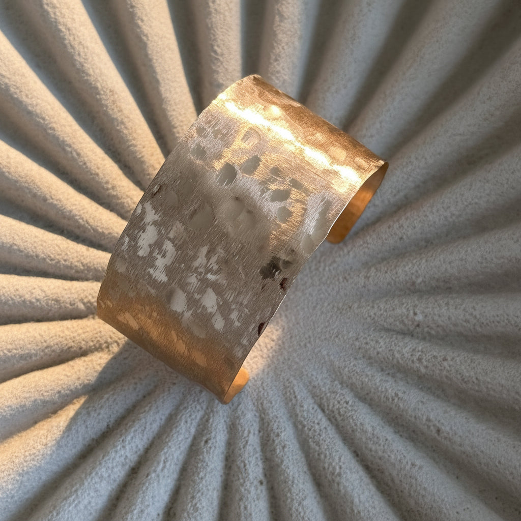 brazalete ancho baño oro adaptable