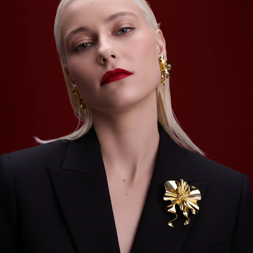 Broche Prendedor Thatyana Gold  - baño de oro