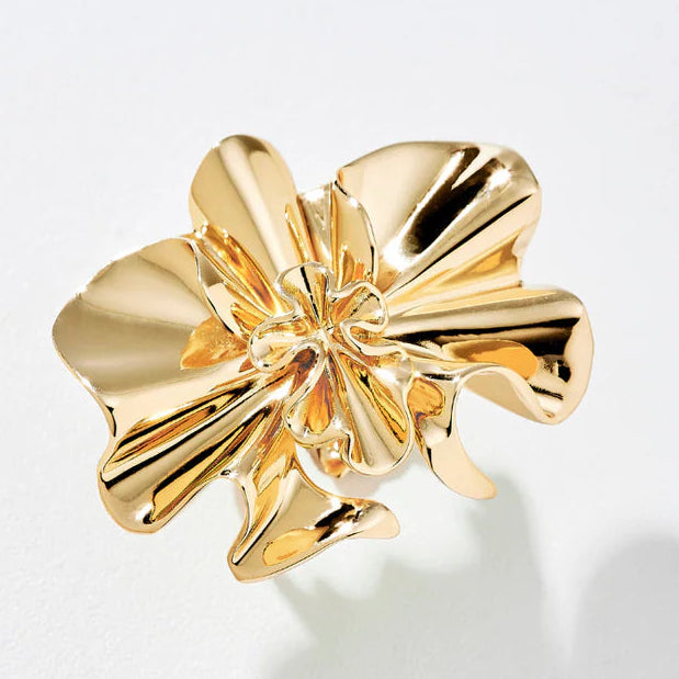 prendedor baño de oro flor anna prata