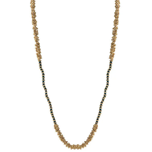 collar largo negro dorado