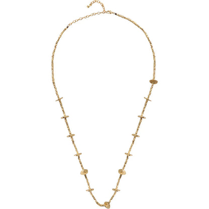 Collar Ameeba artesanal dorado con detalles en espejo, joyería semi lujo hecha a mano