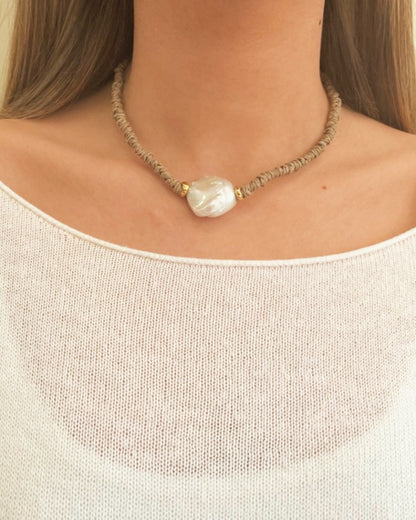 Collar Lino con Perla Barroca