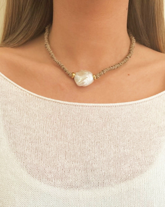 Collar Lino con Perla Barroca