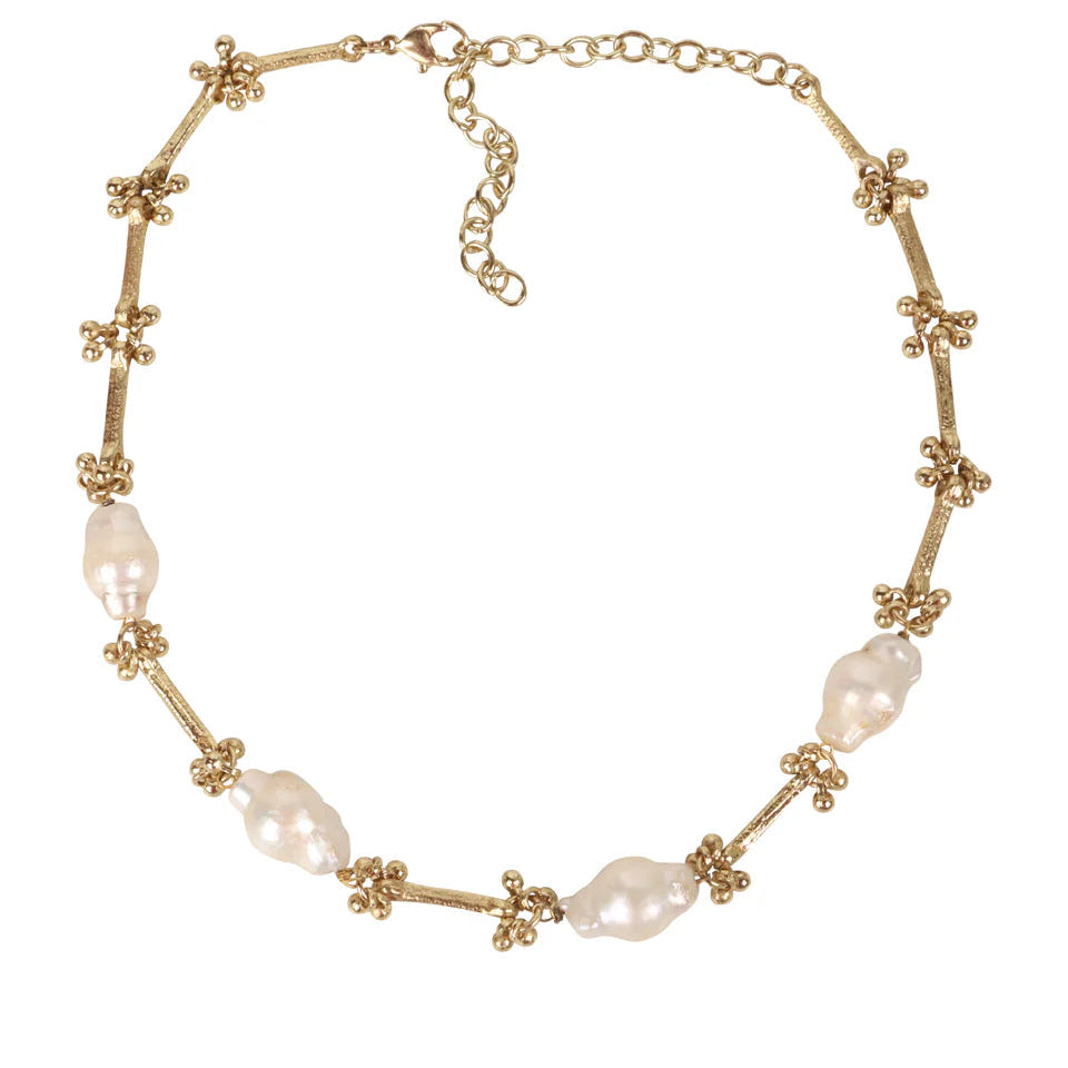 Collar Mallika de perlas de agua dulce artesanal, joyería semi lujo hecha a mano