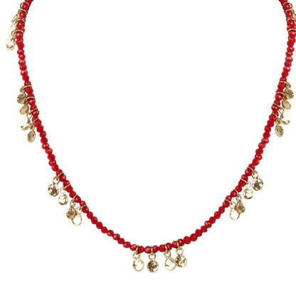 detalles collar corto café con dorado