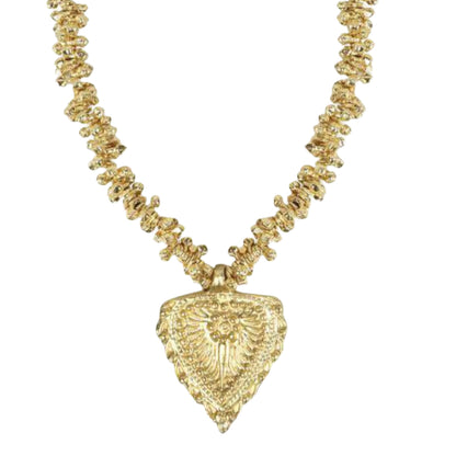 collar dorado con corazon ajustable