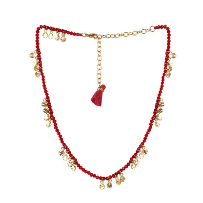 collar corto cafe con dorado