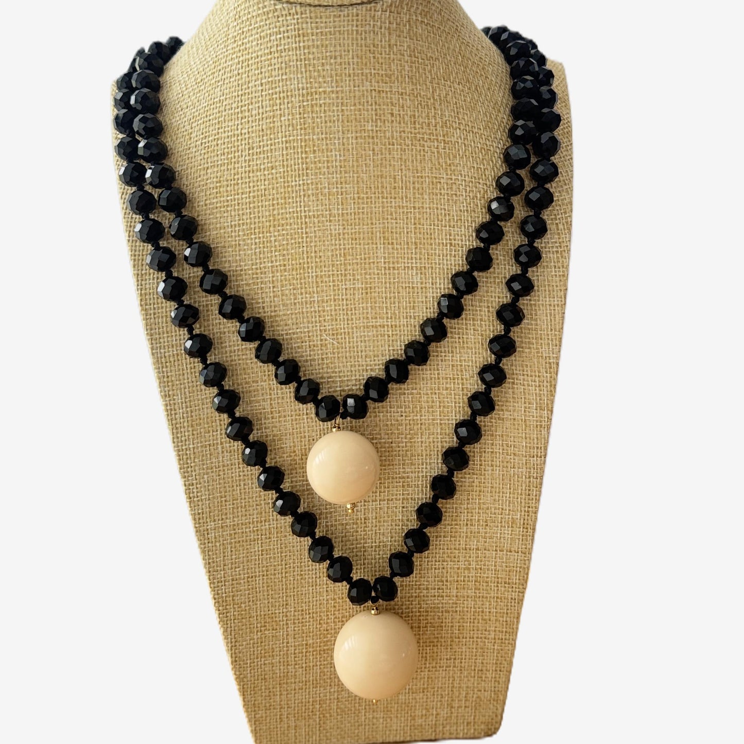 Collar Esfera Cristal y Resina Negro - Hecho en Italia