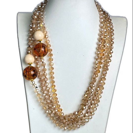 collar largo cristal resina