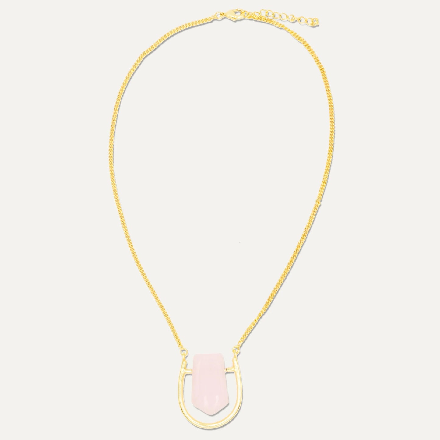 collar hecho en india de cuarzo rosado