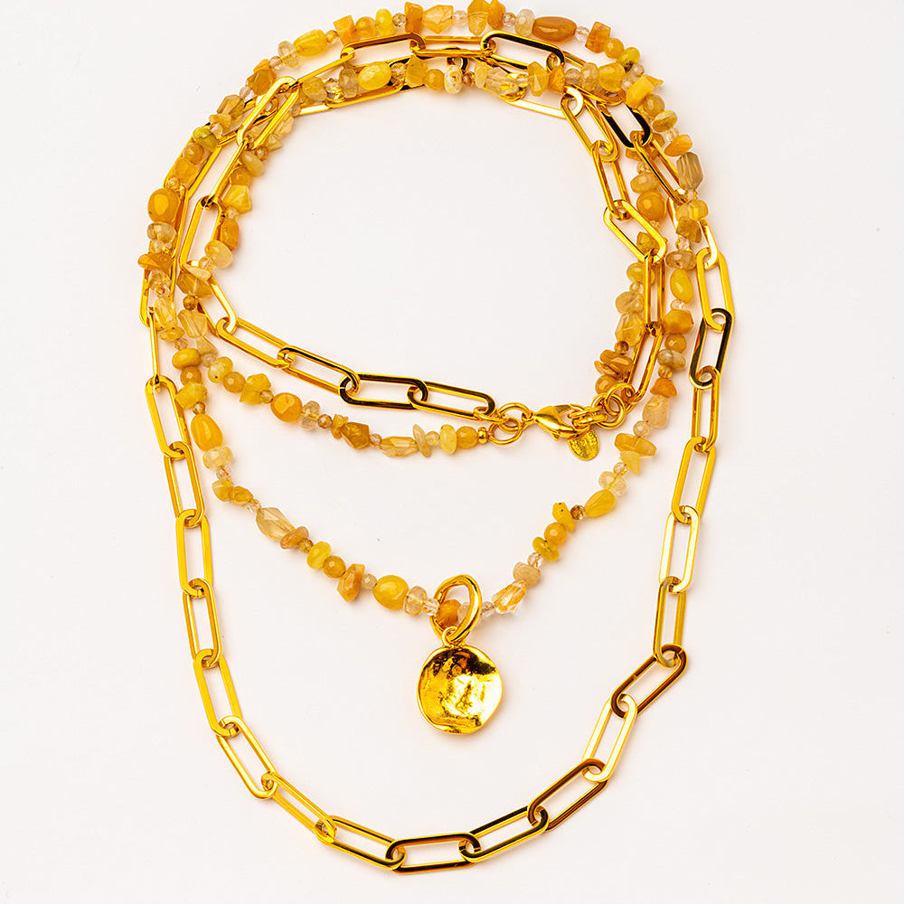 collar largo con cuarzo