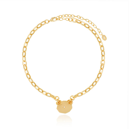 choker icon shine star con medallon estrella bañado en oro