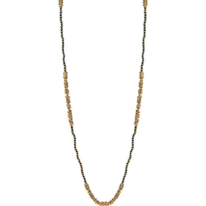 Collar Manira neckstring artesanal con espejos en tono teal, joyería semi lujo hecha a mano
