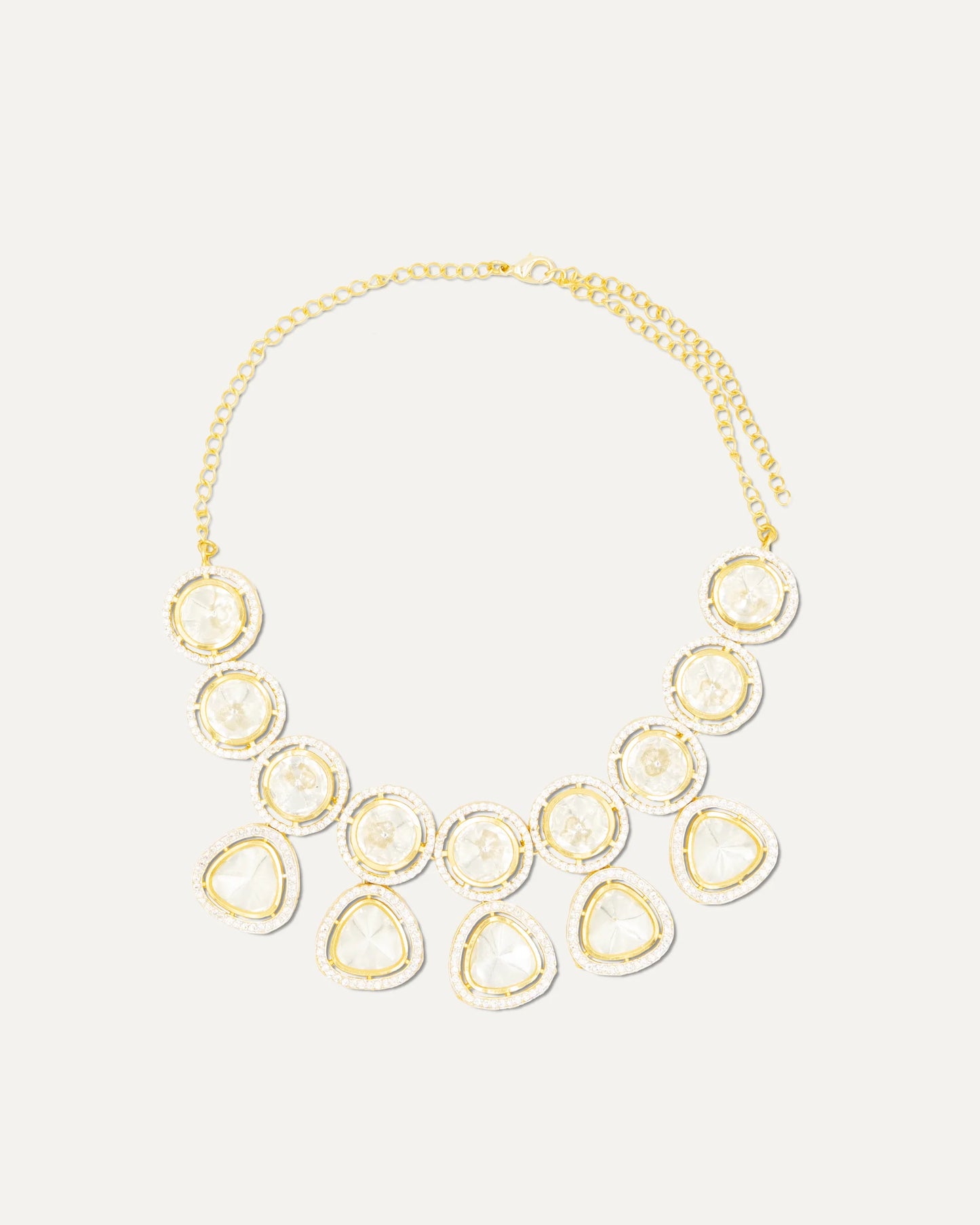 Collar Zia – Estilo Polki con Baño de Oro 18K y Brillo de Cristales