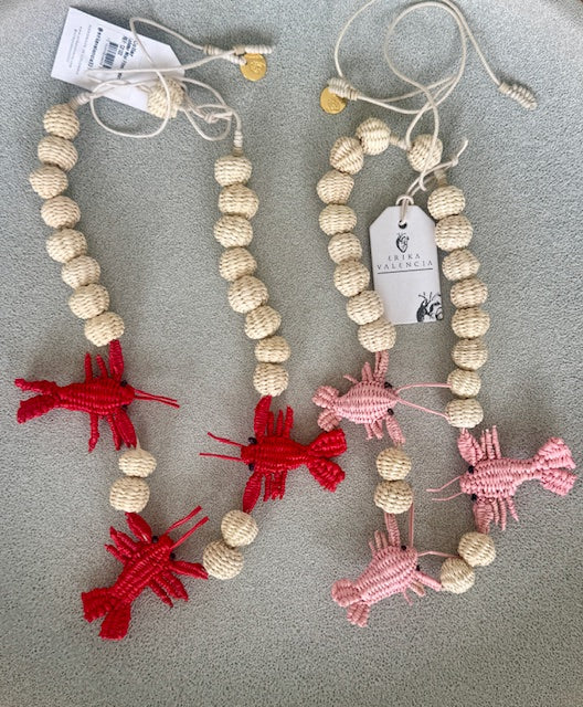 collar de fibra largo ajustable con langosta