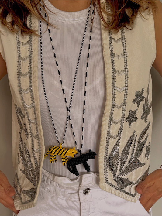 collares largo mostacillas