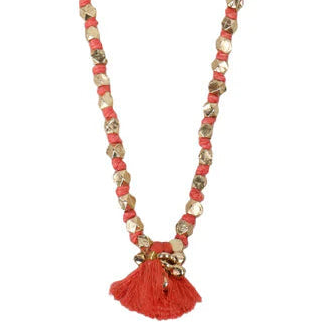collar largo color coral 