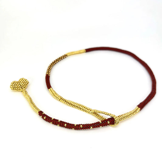 Collar Lazos Nite artesanal con mostacillas checas y corazón Miyuki – Trovare Chile