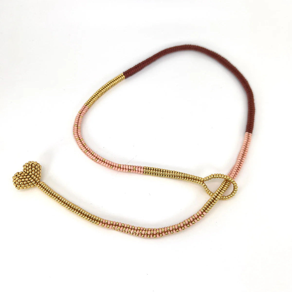 Collar Lazos Nite artesanal con mostacillas checas y corazón Miyuki – Trovare Chile