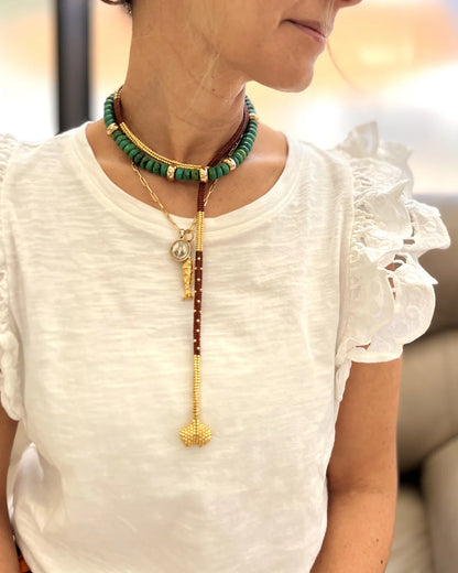 Collar Lazos Nite artesanal con mostacillas checas y corazón Miyuki – Trovare Chile