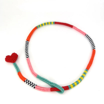 Collar Lazos Nite artesanal con mostacillas checas y corazón Miyuki – Trovare Chile