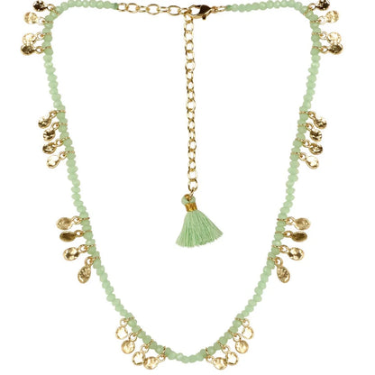 collar corto color menta y dorado