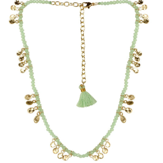 collar corto color menta y dorado