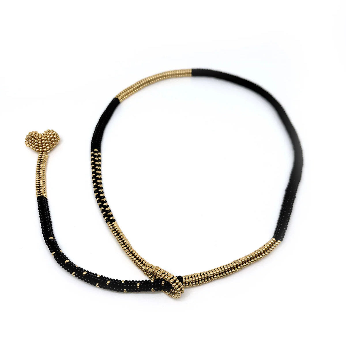 Collar Lazos Nite artesanal con mostacillas checas y corazón Miyuki – Trovare Chile