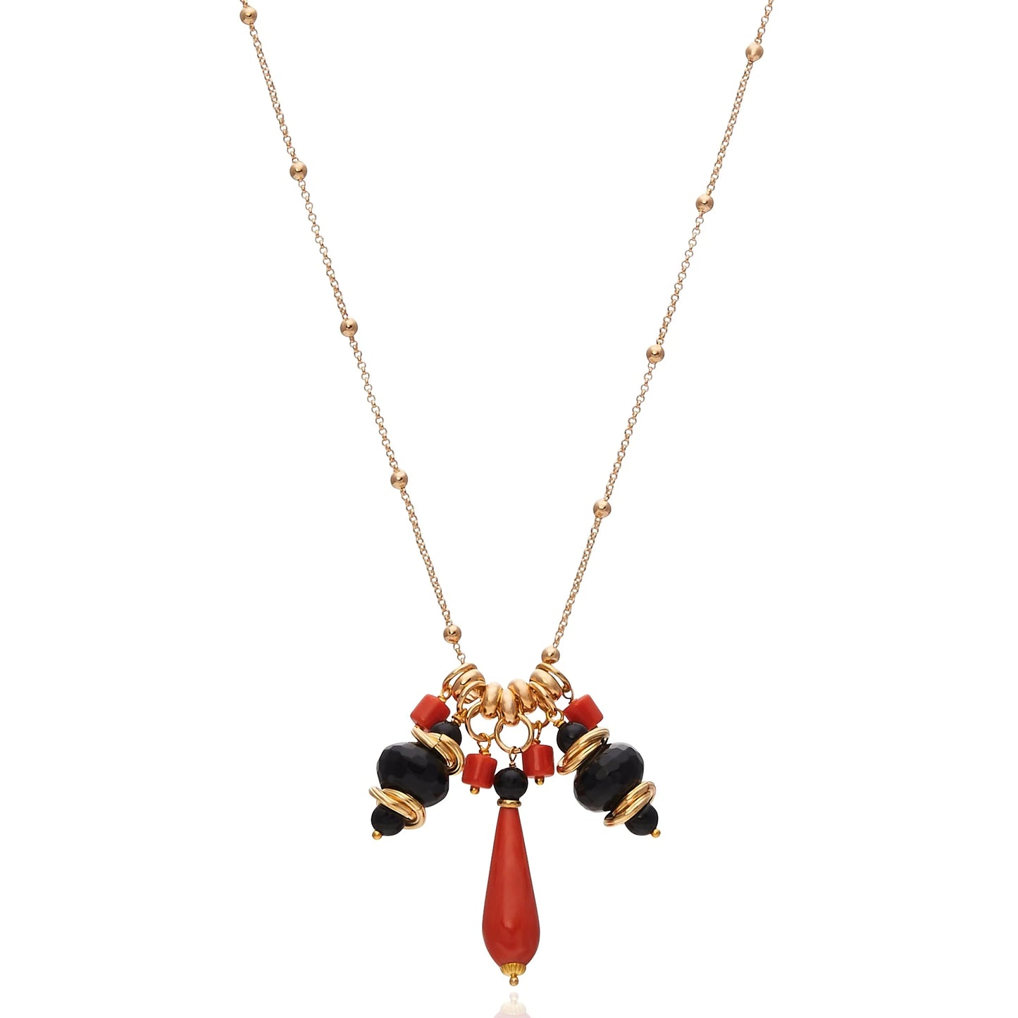 Collar Thailand Drop Orange - baño de oro