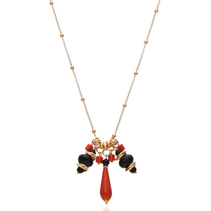 Collar Thailand Drop Orange - baño de oro