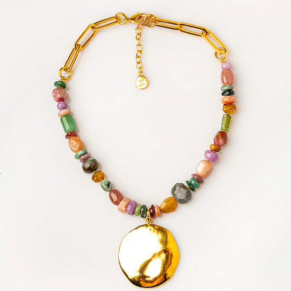 collar baño oro piedras naturales