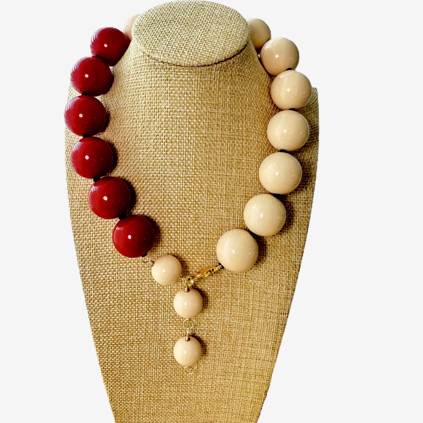 Collar Astra Rojo Ivory Resina  - Hecho en Italia