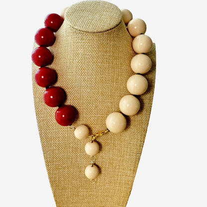 Collar Astra Rojo Ivory Resina  - Hecho en Italia