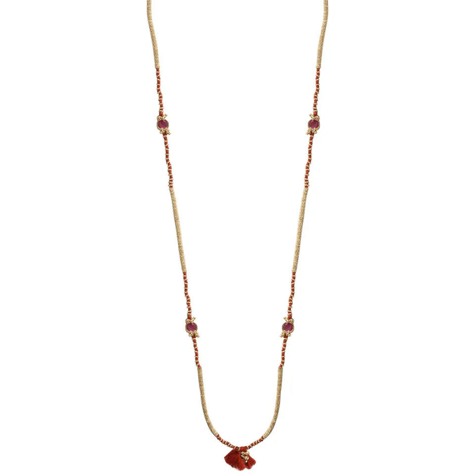 collar terracota con dorado largo