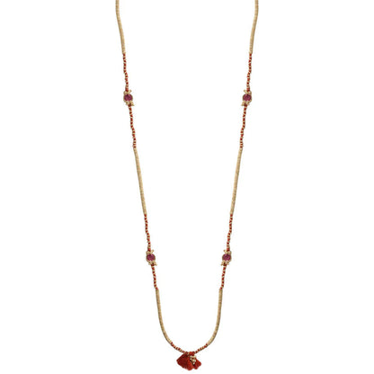 collar terracota con dorado largo