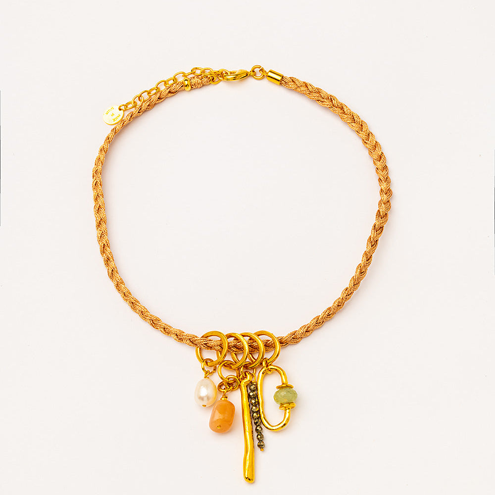 collar trenzado pink