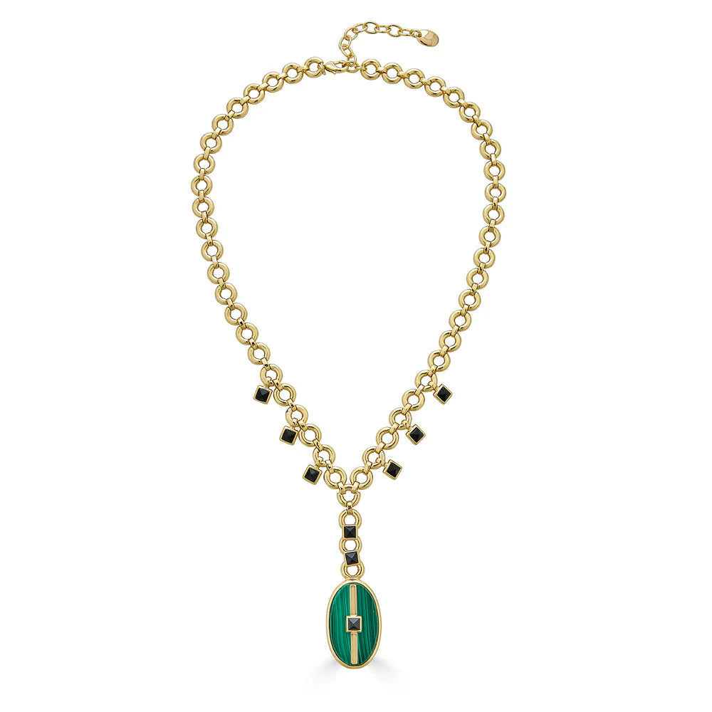 Collarf Inspire Pixie Necklace dorado con malaquita verde – Trovare Chile